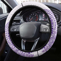 Purple Niue Language Week Steering Wheel Cover The Rock Coconut Crab - Siapo Pattern LT14 - Polynesian Pride