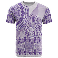 Purple Niue Language Week T Shirt The Rock Coconut Crab - Siapo Pattern LT14 Purple - Polynesian Pride