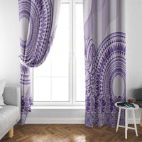 Purple Niue Language Week Window Curtain The Rock Coconut Crab - Siapo Pattern LT14 - Polynesian Pride