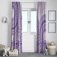Purple Niue Language Week Window Curtain The Rock Coconut Crab - Siapo Pattern LT14 - Polynesian Pride