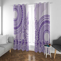 Purple Niue Language Week Window Curtain The Rock Coconut Crab - Siapo Pattern LT14 With Grommets Purple - Polynesian Pride