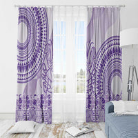 Purple Niue Language Week Window Curtain The Rock Coconut Crab - Siapo Pattern LT14 - Polynesian Pride