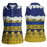 Tokelau Language Week Women Sleeveless Polo Shirt Tokelauan Tuluma With Gardenia Thunbergia