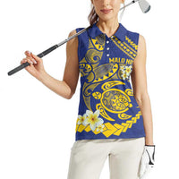 Te Vaiaho o te Gagana Tokelau Women Sleeveless Polo Shirt Polynesian Turtle - Malo Ni!