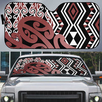 New Zealand Auto Sun Shade Aotearoa Kowhaiwhai Mix Taniko Art - Polynesian Pride