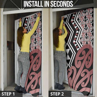 New Zealand Door Cover Aotearoa Kowhaiwhai Mix Taniko Art - Polynesian Pride
