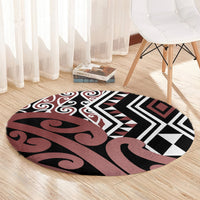 New Zealand Round Carpet Aotearoa Kowhaiwhai Mix Taniko Art LT14 - Polynesian Pride