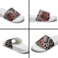 New Zealand Slide Sandals Aotearoa Kowhaiwhai Mix Taniko Art - Polynesian Pride
