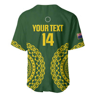 Custom Avaiki Cook Islands Rugby Baseball Jersey Kuki Airani Tatau Green LT14 - Polynesian Pride