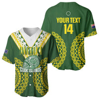 Custom Avaiki Cook Islands Rugby Baseball Jersey Kuki Airani Tatau Green LT14 - Polynesian Pride