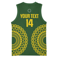Custom Avaiki Cook Islands Rugby Basketball Jersey Kuki Airani Tatau Green - Polynesian Pride