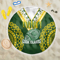 Avaiki Cook Islands Rugby Beach Blanket Kuki Airani Tatau Green - Polynesian Pride