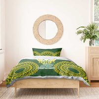 Avaiki Cook Islands Rugby Bedding Set Kuki Airani Tatau Green - Polynesian Pride