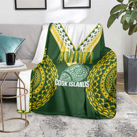 Avaiki Cook Islands Rugby Blanket Kuki Airani Tatau Green - Polynesian Pride