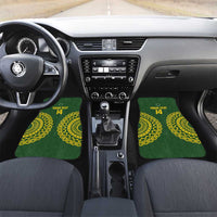 Custom Avaiki Cook Islands Rugby Car Mats Kuki Airani Tatau Green - Polynesian Pride