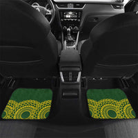 Custom Avaiki Cook Islands Rugby Car Mats Kuki Airani Tatau Green - Polynesian Pride