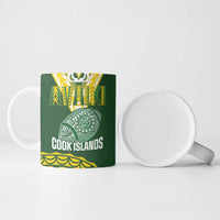 Custom Avaiki Cook Islands Rugby Ceramic Mug Kuki Airani Tatau Green - Polynesian Pride