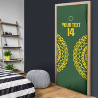 Custom Avaiki Cook Islands Rugby Door Cover Kuki Airani Tatau Green - Polynesian Pride