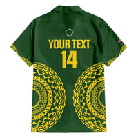 Custom Avaiki Cook Islands Rugby Family Matching Short Sleeve Bodycon Dress and Hawaiian Shirt Kuki Airani Tatau Green - Polynesian Pride