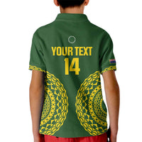 Custom Avaiki Cook Islands Rugby Kid Polo Shirt Kuki Airani Tatau Green - Polynesian Pride