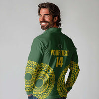 Custom Avaiki Cook Islands Rugby Long Sleeve Polo Shirt Kuki Airani Tatau Green - Polynesian Pride
