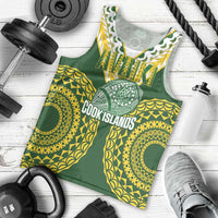 Custom Avaiki Cook Islands Rugby Men Tank Top Kuki Airani Tatau Green - Polynesian Pride
