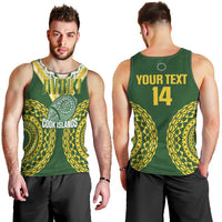 Custom Avaiki Cook Islands Rugby Men Tank Top Kuki Airani Tatau Green - Polynesian Pride
