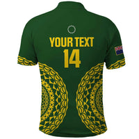 Custom Avaiki Cook Islands Rugby Polo Shirt Kuki Airani Tatau Green LT14 - Polynesian Pride