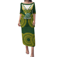 Custom Avaiki Cook Islands Rugby Puletasi Kuki Airani Tatau Green - Polynesian Pride
