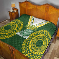 Avaiki Cook Islands Rugby Quilt Kuki Airani Tatau Green - Polynesian Pride