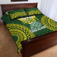 Avaiki Cook Islands Rugby Quilt Bed Set Kuki Airani Tatau Green - Polynesian Pride