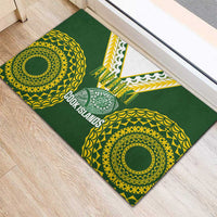 Avaiki Cook Islands Rugby Rubber Doormat Kuki Airani Tatau Green - Polynesian Pride