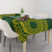 Avaiki Cook Islands Rugby Tablecloth Kuki Airani Tatau Green - Polynesian Pride