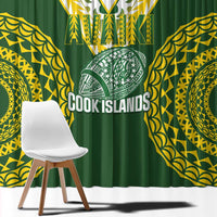 Avaiki Cook Islands Rugby Window Curtain Kuki Airani Tatau Green - Polynesian Pride