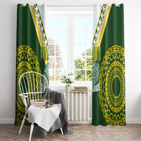 Avaiki Cook Islands Rugby Window Curtain Kuki Airani Tatau Green - Polynesian Pride
