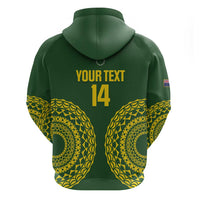 Custom Avaiki Cook Islands Rugby Zip Hoodie Kuki Airani Tatau Green - Polynesian Pride