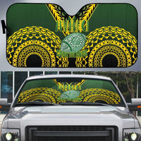 Avaiki Cook Islands Rugby Auto Sun Shade Kuki Airani Tatau Black - Polynesian Pride