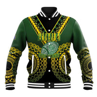 Custom Avaiki Cook Islands Rugby Baseball Jacket Kuki Airani Tatau Black - Polynesian Pride