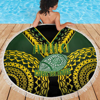 Avaiki Cook Islands Rugby Beach Blanket Kuki Airani Tatau Black - Polynesian Pride