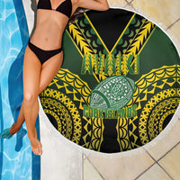 Avaiki Cook Islands Rugby Beach Blanket Kuki Airani Tatau Black - Polynesian Pride