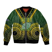 Custom Avaiki Cook Islands Rugby Bomber Jacket Kuki Airani Tatau Black - Polynesian Pride