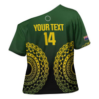 Custom Avaiki Cook Islands Rugby Cross Shoulder Shirt Kuki Airani Tatau Black LT14 - Polynesian Pride