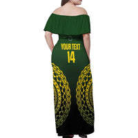 Custom Avaiki Cook Islands Rugby Family Matching Off Shoulder Maxi Dress and Hawaiian Shirt Kuki Airani Tatau Black - Polynesian Pride