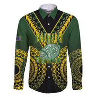Custom Avaiki Cook Islands Rugby Family Matching Puletasi and Hawaiian Shirt Kuki Airani Tatau Black - Polynesian Pride