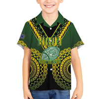 Custom Avaiki Cook Islands Rugby Family Matching Puletasi and Hawaiian Shirt Kuki Airani Tatau Black - Polynesian Pride