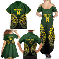 Custom Avaiki Cook Islands Rugby Family Matching Summer Maxi Dress and Hawaiian Shirt Kuki Airani Tatau Black - Polynesian Pride