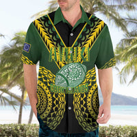 Custom Avaiki Cook Islands Rugby Hawaiian Shirt Kuki Airani Tatau Black LT14 - Polynesian Pride
