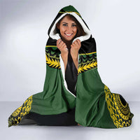 Avaiki Cook Islands Rugby Hooded Blanket Kuki Airani Tatau Black - Polynesian Pride
