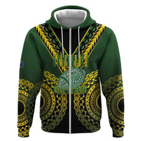 Custom Avaiki Cook Islands Rugby Hoodie Kuki Airani Tatau Black - Polynesian Pride