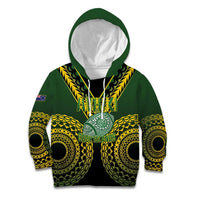 Custom Avaiki Cook Islands Rugby Kid Hoodie Kuki Airani Tatau Black LT14 Hoodie Black - Polynesian Pride